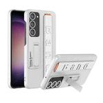 For Samsung Galaxy S23+ 5G GKK Ultra-thin Wristband Shockproof Phone Case with Holder(Silver)
