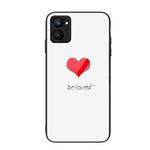For Realme C33 Colorful Painted Glass Phone Case(Red Heart)