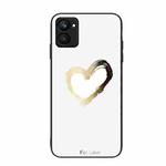 For Realme C33 Colorful Painted Glass Phone Case(Golden Love)