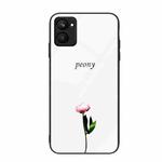 For Realme C33 Colorful Painted Glass Phone Case(A Flower)