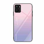 For Realme C33 Colorful Painted Glass Phone Case(Purple Sky)