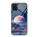 For Realme C33 Colorful Painted Glass Phone Case(Moon Hill)