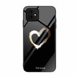 For Honor Play6C Colorful Painted Glass Phone Case(Black Love)