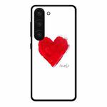 For Samsung Galaxy S23 5G Colorful Painted Glass Phone Case(Love)