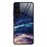 For Samsung Galaxy S23 5G Colorful Painted Glass Phone Case(Starry Sky)