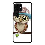 For Samsung Galaxy S23 Ultra 5G Colorful Painted Glass Phone Case(Owl)