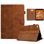 For iPad mini 5 / 4 / 3 / 2 / 1 Rhombus Embossed Leather Smart Tablet Case(Brown)