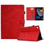 For iPad 10.2 2019 / 2020 / Air 10.5 2019 Rhombus Embossed Leather Smart Tablet Case(Red)