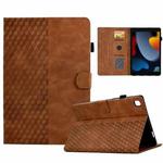 For iPad 10.2 2019 / 2020 / Air 10.5 2019 Rhombus Embossed Leather Smart Tablet Case(Brown)
