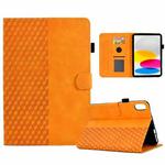 For iPad 10th Gen 10.9 2022 Rhombus Embossed Leather Smart Tablet Case(Khaki)