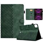 For iPad Pro 11 2018 / 2020 / 2021 Rhombus Embossed Leather Smart Tablet Case(Green)