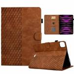 For iPad Pro 11 2018 / 2020 / 2021 Rhombus Embossed Leather Smart Tablet Case(Brown)