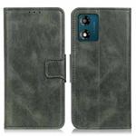 For Motorola Moto E13 4G 2023 Mirren Crazy Horse Texture Leather Phone Case(Dark Green)