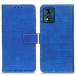 For Motorola Moto E13 4G 2023 Magnetic Crocodile Texture Leather Phone Case(Blue)