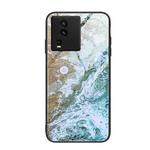 For vivo iQOO Neo7 Marble Pattern Glass Phone Case(Beach)