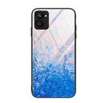 For Realme C33 Marble Pattern Glass Phone Case(Ocean Waves)