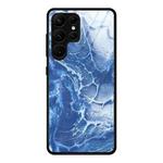 For Samsung Galaxy S23 Ultra 5G Marble Pattern Glass Phone Case(Blue Ocean)