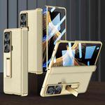 For Honor Magic VS GKK Magnetic Hinge Flip Leather Phone Case with Holder(Gold)