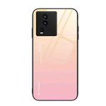 For vivo iQOO Neo7 Gradient Color Glass Phone Case(Yellow Pink)