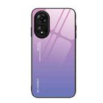 For OPPO A17 Gradient Color Glass Phone Case(Pink Purple)