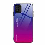 For Realme C33 Gradient Color Glass Phone Case(Purple Red)