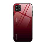 For Samsung Galaxy A04 Gradient Color Glass Phone Case(Red Black)