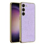 For Samsung Galaxy S23+ 5G GKK Crocodile Texture Electroplating PU Protective Phone Case(Purple)