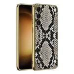 For Samsung Galaxy S23+ 5G GKK Crocodile Texture Electroplating PU Protective Phone Case(Python)
