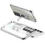 For Samsung Galaxy S23+ 5G GKK Electroplating Full Coverage Protective Phone Case with Holder(Silver)