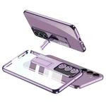 For Samsung Galaxy S23+ 5G GKK Electroplating Full Coverage Protective Phone Case with Holder(Purple)