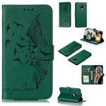 For Xiaomi Redmi K30 Pro Litchi Texture Feather Embossing Pattern Horizontal Flip Leather Case with Holder & Card Slots & Wallet & Photo Frame & Lanyard(Green)