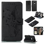 For Xiaomi Redmi Note 9 Pro Max Litchi Texture Feather Embossing Pattern Horizontal Flip Leather Case with Holder & Card Slots & Wallet & Photo Frame & Lanyard(Black)