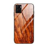For Honor Play 40 Plus Wood Grain Glass Phone Case(Light Brown)