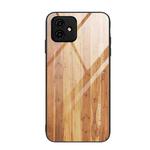For Honor Play6C Wood Grain Glass Phone Case(Yellow)