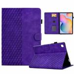 For Samsung Galaxy Tab S6 Lite P610 / P615 Rhombus Embossed Leather Smart Tablet Case(Purple)