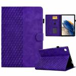 For Samsung Galaxy Tab A8 10.5 X200 / X205 Rhombus Embossed Leather Smart Tablet Case(Purple)