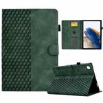 For Samsung Galaxy Tab A8 10.5 X200 / X205 Rhombus Embossed Leather Smart Tablet Case(Green)