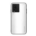 For vivo iQOO Neo7 Texture Gradient Glass TPU Phone Case(White)