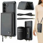 For Samsung Galaxy S23+ 5G JEEHOOD C22 Series Zipper Wallet Leather Phone Case with Dual Lanyard(Black)