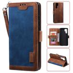 For Huawei P30 Pro Retro Splicing Horizontal Flip Leather Case with Card Slots & Holder & Wallet(Blue)
