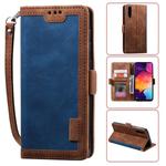 For Huawei P30 Retro Splicing Horizontal Flip Leather Case with Card Slots & Holder & Wallet(Blue)