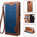 For Huawei P40 Lite Retro Splicing Horizontal Flip Leather Case with Card Slots & Holder & Wallet(Blue)