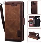 For Huawei Y7(2019) Retro Splicing Horizontal Flip Leather Case with Card Slots & Holder & Wallet(Brown)