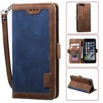 For iPhone 7 Plus / 8 Plus Retro Splicing Horizontal Flip Leather Case with Card Slots & Holder & Wallet(Blue)