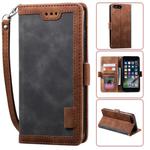 For iPhone 7 Plus / 8 Plus Retro Splicing Horizontal Flip Leather Case with Card Slots & Holder & Wallet(Grey)