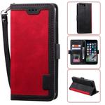 For iPhone 7 Plus / 8 Plus Retro Splicing Horizontal Flip Leather Case with Card Slots & Holder & Wallet(Red)