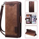 For iPhone 6 Retro Splicing Horizontal Flip Leather Case with Card Slots & Holder & Wallet(Brown)