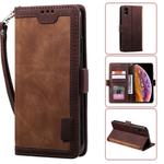 For iPhone XS Max Retro Splicing Horizontal Flip Leather Case with Card Slots & Holder & Wallet(Brown)