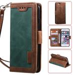 For iPhone SE 2022 / SE 2020 / 8 / 7 Retro Splicing Horizontal Flip Leather Case with Card Slots & Holder & Wallet(Green)