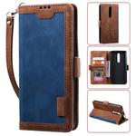 For Xiaomi Redmi K30 Retro Splicing Horizontal Flip Leather Case with Card Slots & Holder & Wallet(Blue)